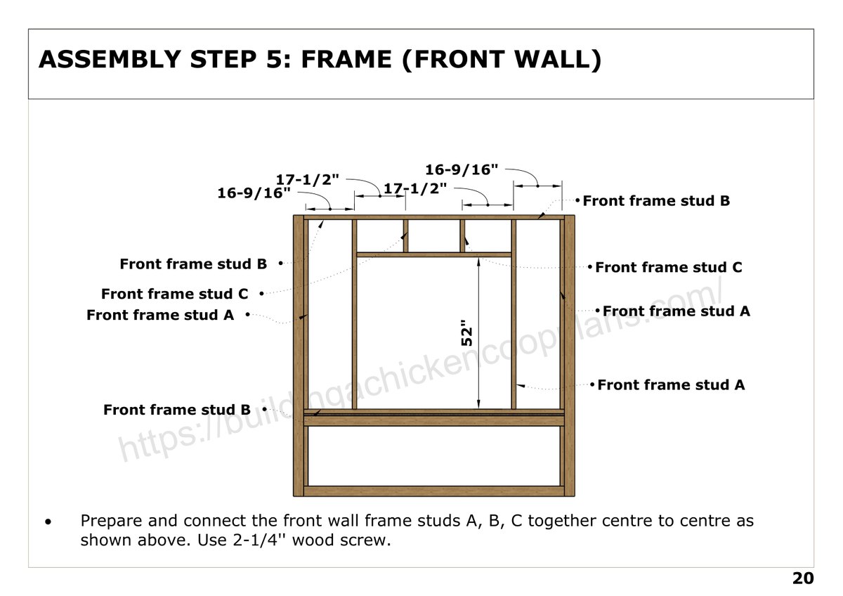 8x8 chicken coop plans step 5: Frame (all four walls)