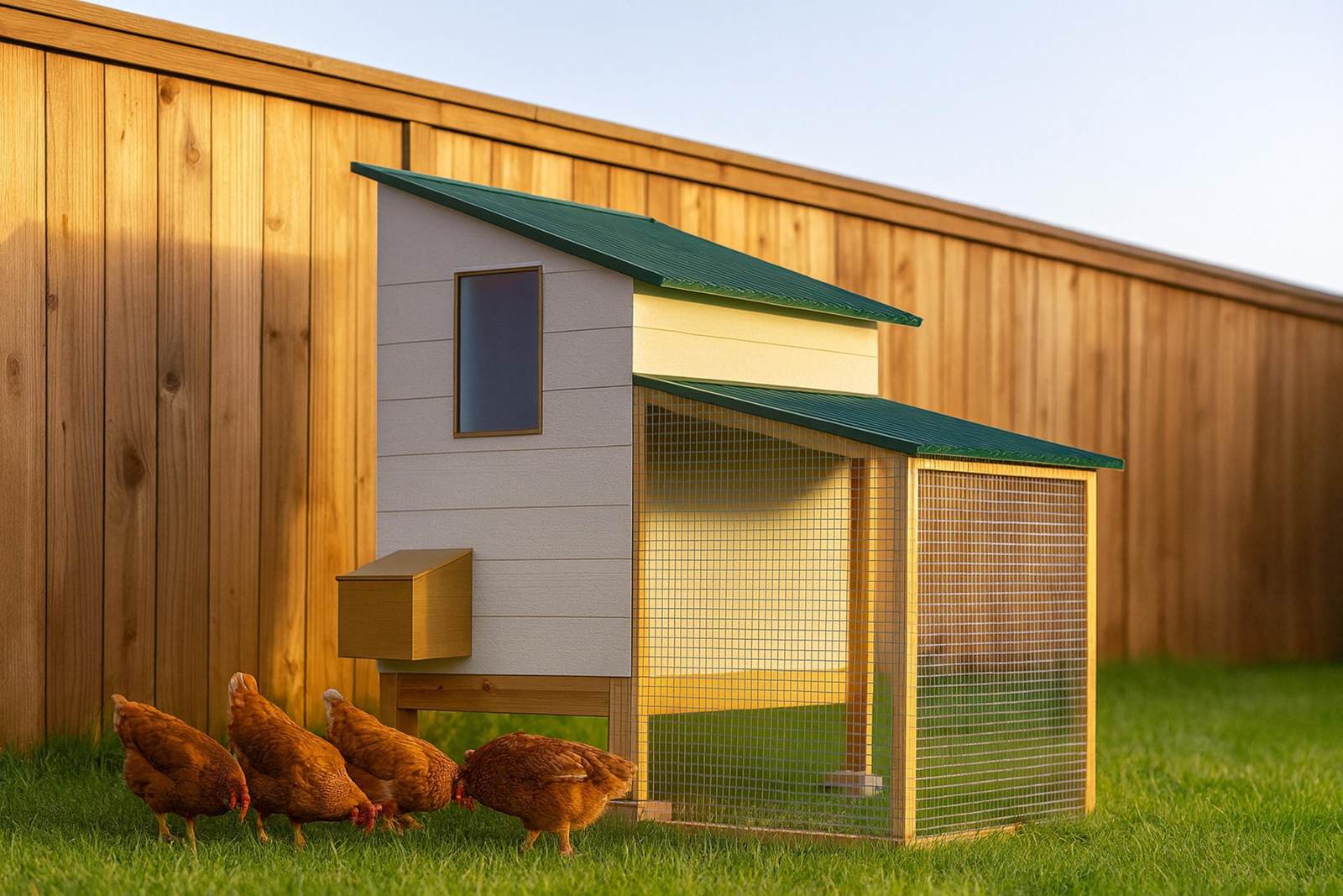 4x8 Lean-To Coop with 4x8 Run plans