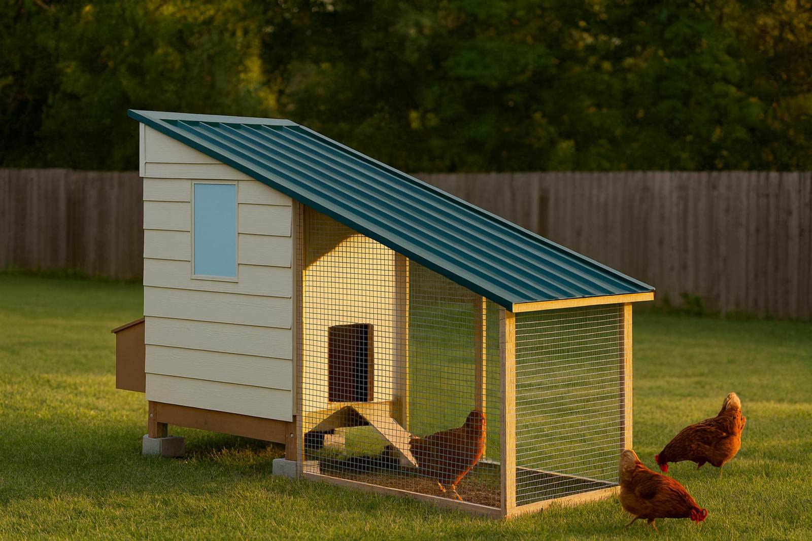 4x8 Shed Coop with 4x8 Run plans