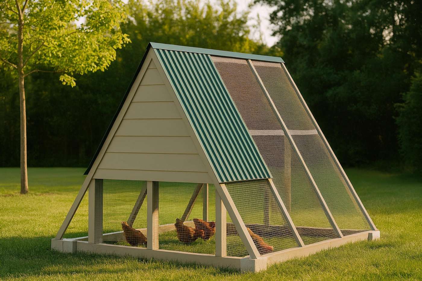 6x8 A-Frame Chicken Coop with Run plans