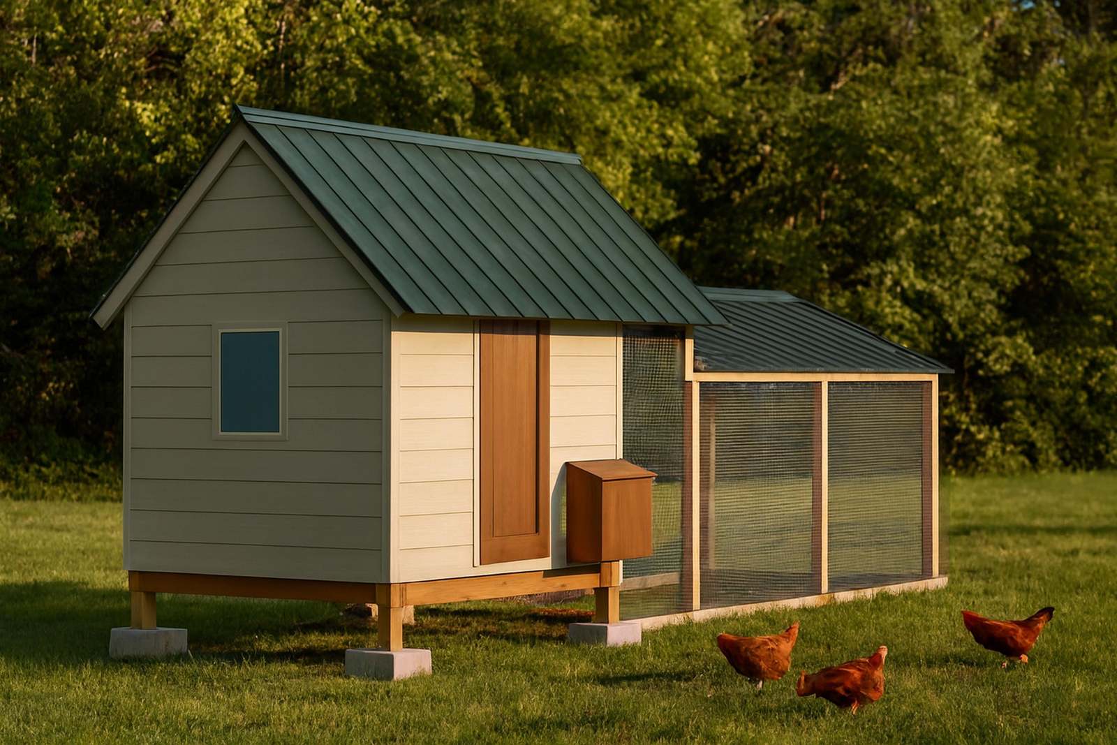 6x8 Chicken Coop with 6x8 Run plans