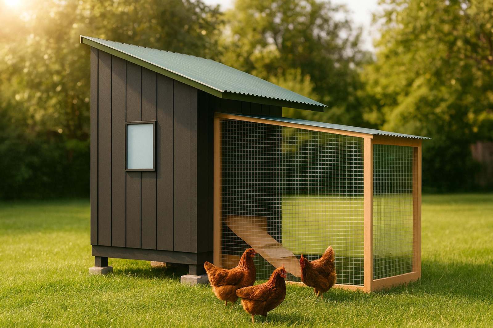 6x8 Modern Coop — Board-and-Batten, Mono-Pitch plans