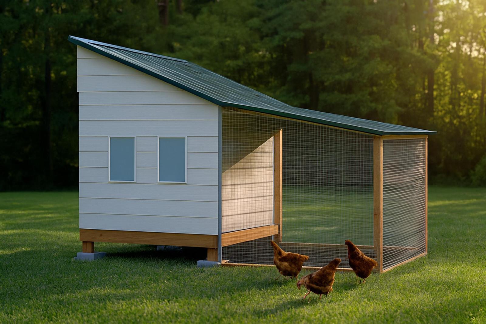 8x10 Walk-In Shed Coop with 8x12 Run plans