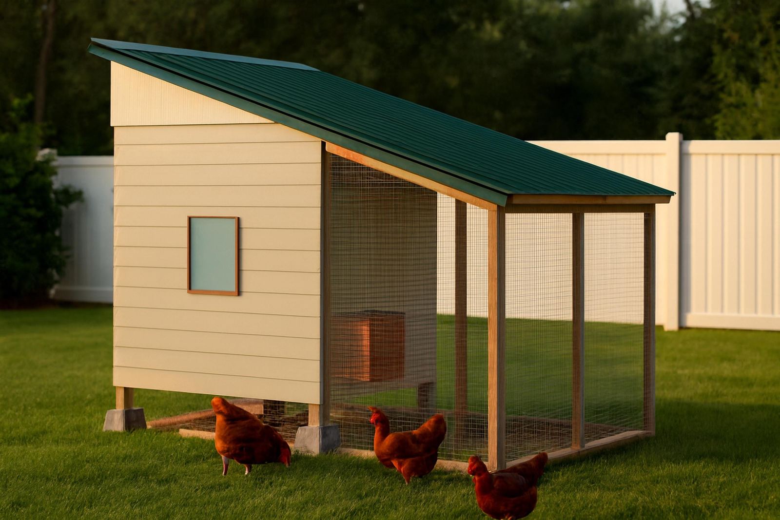 8x12 Insulated Cold-Climate Coop with Feed Room + 8x16 Run plans