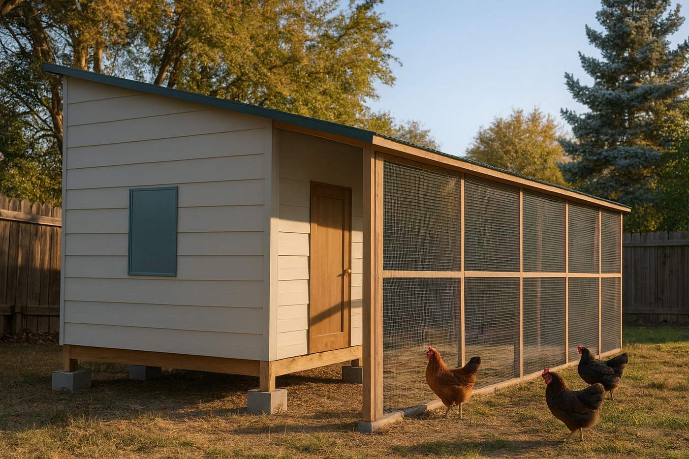 8x12 Walk-In Shed Coop with Feed Room + 8x16 Run plans
